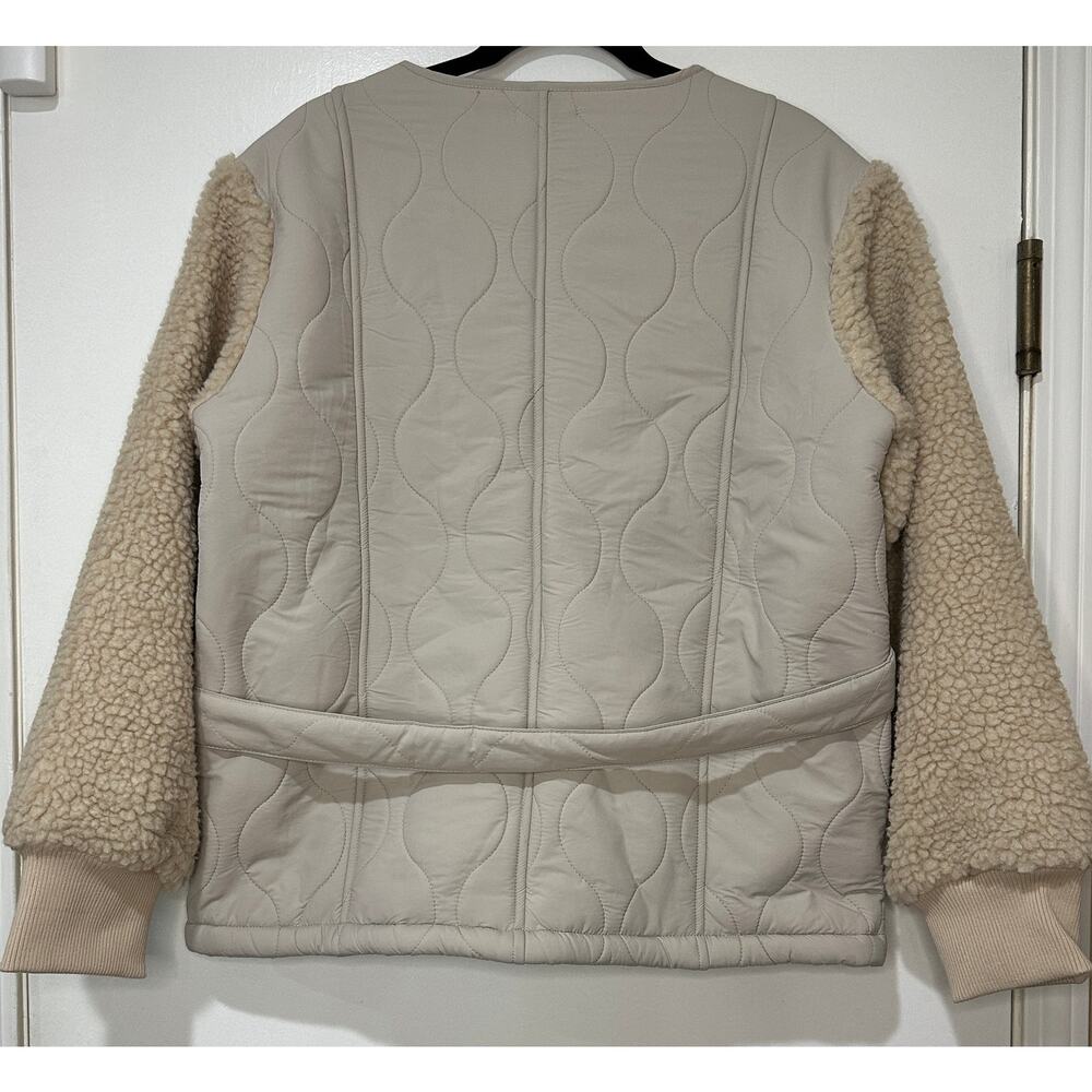 Line + Dot Milan Padded Sherpa Jacket Neutral/Cream Medium NWT Urban Outfitters - Picture 10 of 16